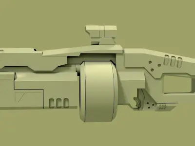 sci fi grenade launcher 3D model