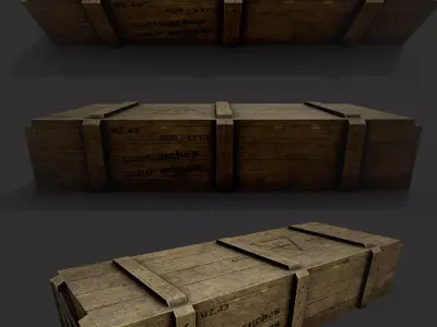Military wood box Free low-poly 3D model