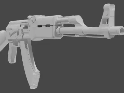 AKM  Assault Rifle   Low-poly 3D model