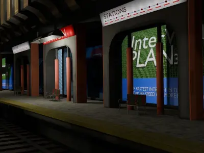 VR Metro Station Low-poly 3D model