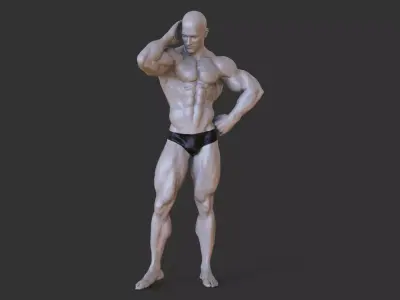 Bodybuilder Pose 3D print model 4