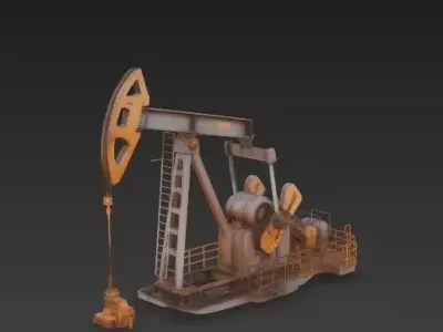 Oil Pump Jack Pumpjack 3D Model - Weathered Industrial Equipment 3D model