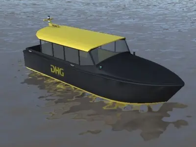 DHG Rotterdam watertaxi 3d low-poly model Low-poly 3D model
