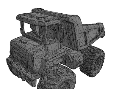 Rugged Construction Dump Truck Low-poly 3D model