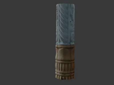 Ornate Stone Column Scan Low-poly 3D model