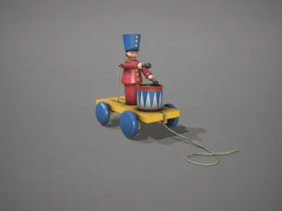 Red Drummer Boy Toy Low-poly 3D model