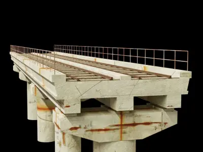 rail flyover Low-poly 3D model