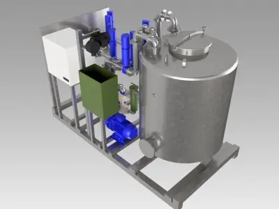 Industrial clean in place washing CIP 3D model