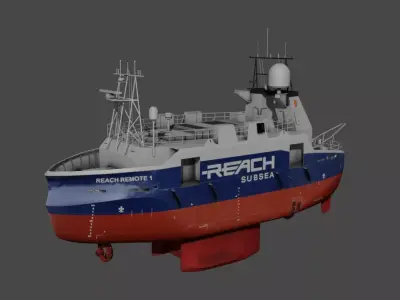  Remotely operated vehicle ROV vessel Low-poly 3D model