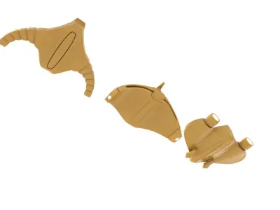 Spacesphips tan plastic parts for star wars x-wing Low-poly 3D model