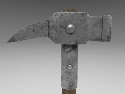 Medieval battle hammer 1 Low-poly 3D model
