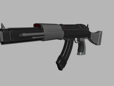 Sci-Fi Carbon Fiber AK-47 - Gun Weaponry Low-poly 3D model