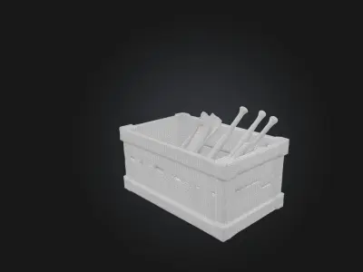 Realistic Wooden Crate Low-poly 3D model