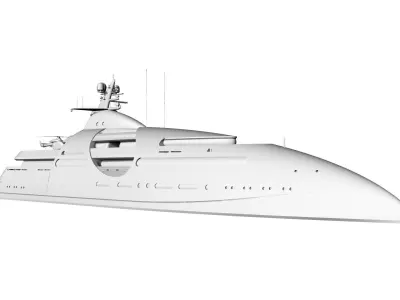 100 Meter Mega Yacht 3D model
