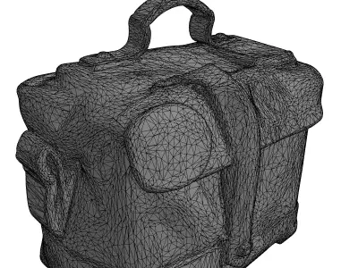 Vintage First Aid Kit Bag Low-poly 3D model