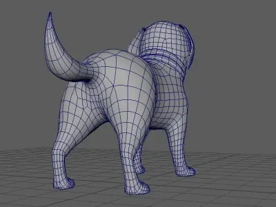 Cartoon Dog Character 3D Model Low-poly 3D model