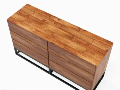 Logan Industrial 6-drawer Dresser by West Elm 3D model