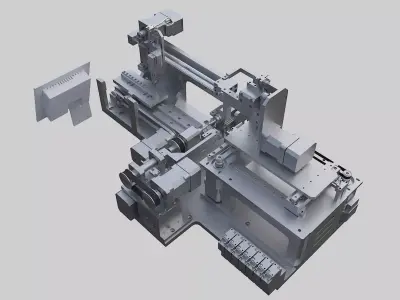 Inductive coil winding machine 3D model