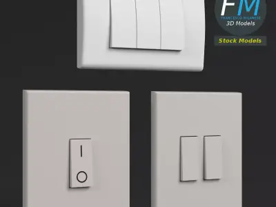 Light switches Low-poly 3D model purchase