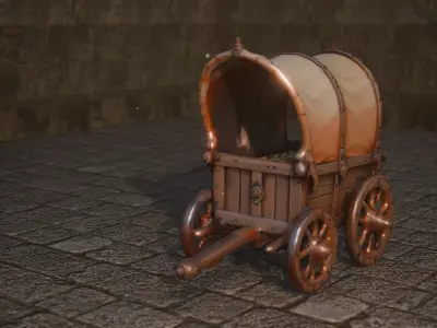 Medieval Cart 3D model shop