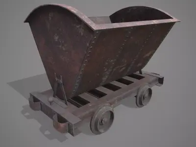 Mine cart Low-poly 3D model purchase