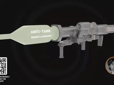 3D Model Panzerfaust 3 - Modern Anti-Tank Rocket Launcher 3D model