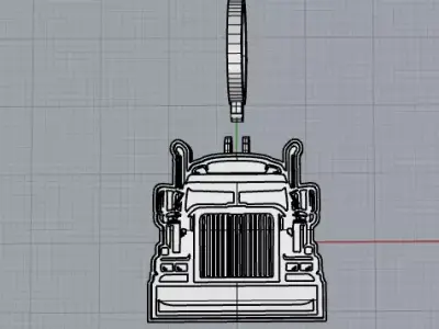 Medalla de frente de un camion o trailed 3D print model