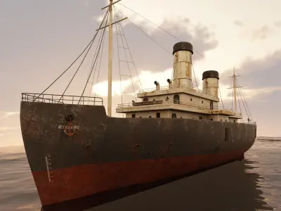 Passenger Ship Lowpoly Low-poly 3D model