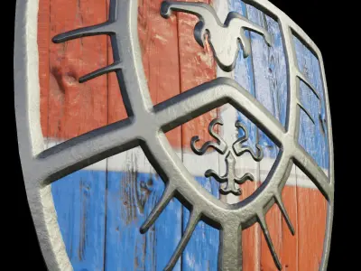 medieval shield Low-poly 3D model 4