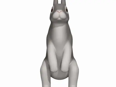 Gray rabbit  3D model