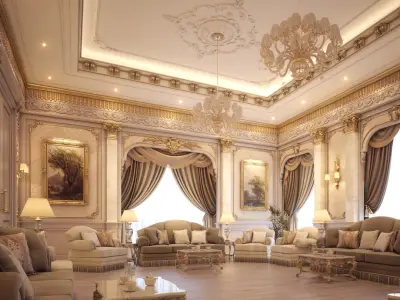 Luxury Living Room 3D model order