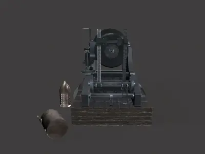  Great Gun Low-poly 3D model