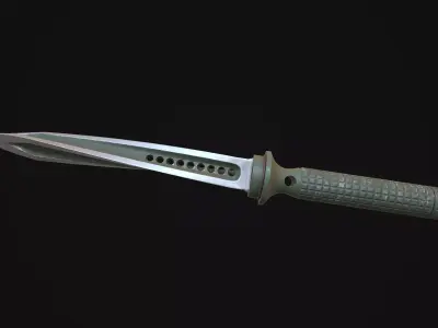 Jagdkommando knife Low-poly 3D model