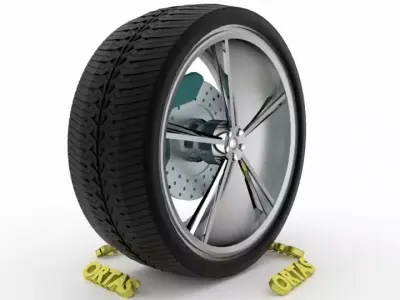 ORTAS CAR WHEEL RIM 138 GAME READY WHEEL RIM TIRE 3D model