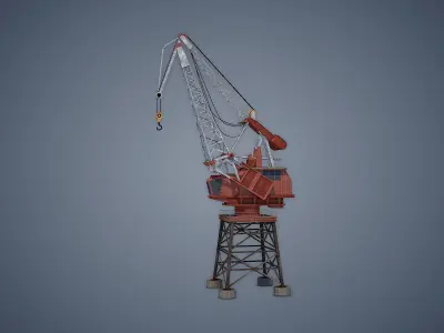 Dock Crane Low-poly 3D model shop