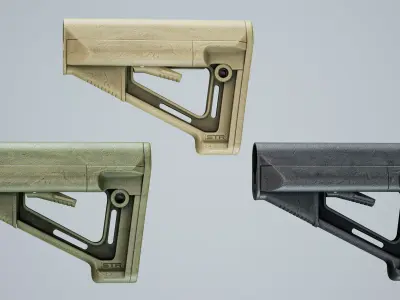 AR15 M4 M16 Stock MAGPUL MAG470 STR Low-poly 3D model
