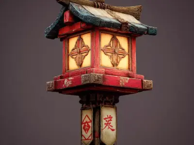 Stylized Asian Lanterns Pack Free 3D model