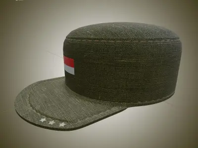 Military Service Cap High Detailed 01 3D model