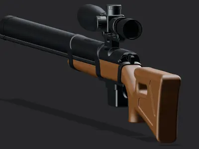 Sniper Weapon Low-poly 3D model purchase
