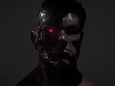 ARNOLD T2 STYLE BATTLE DAMAGED TERMINATOR INSPIRITED BUST 3D print model