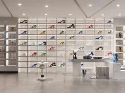 Shoe store interior 3D model order