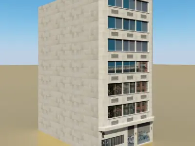 Photorealistic Low Poly Office Building 10 Low-poly 3D model