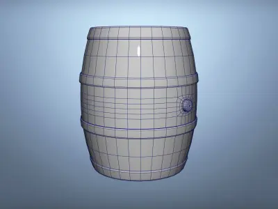 Wine Barrel Medieval style Low-poly 3D model