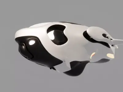 Futuristic Hover Car Sci Fi Flying Vehicle Low-poly 3D model