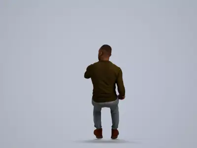 00174Terrell006 - Adult Black man driving car in casual attire 3D model