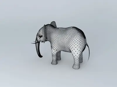 Elephant with tusks Free 3D model