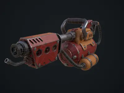 Flamethrower Low-poly 3D model purchase