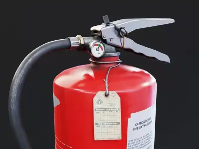 Fire Extinguisher and Alarm 3D Set Low-poly 3D model