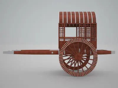 Chinese wooden cart 3D model