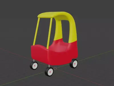 Red Toy Car Free 3D model